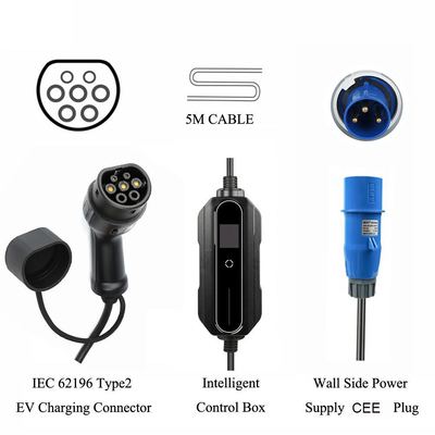 Carro eléctrico negro para el hogar portable Wallbox 10A 16A 20A 24A 32A cargador Ev para reemplazar / reparar