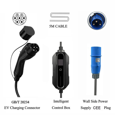 Carro eléctrico negro para el hogar portable Wallbox 10A 16A 20A 24A 32A cargador Ev para reemplazar / reparar