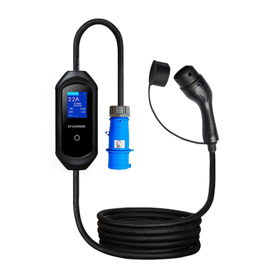 16A Cargador portátil de vehículos eléctricos tipo 1 Estación de carga con indicador LED rojo y cable