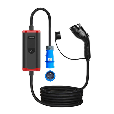 Cargador de automóviles eléctricos portátil IP65 8A-32A ajustable de tipo 1 con voltaje resistente de 2000V