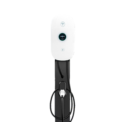 Estación de carga de vehículos eléctricos de corriente alterna montada en el piso con un enchufe de tipo 2 opcional para automóviles eléctricos