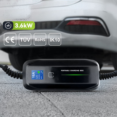 16A Caja de carga de vehículos eléctricos portátil Tipo 1/Tipo 2 Conexión IP67 Cargador de automóvil fácil de llevar