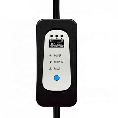 Cargador portátil de EV para vehículos eléctricos 16A Corriente ajustable Iec 62196 Tipo2 Evse