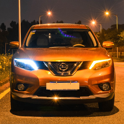 14-16 Ensamblaje de faros X-Trail con lente LED modificada y señal de giro de agua corriente