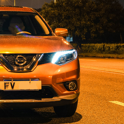 14-16 Ensamblaje de faros X-Trail con lente LED modificada y señal de giro de agua corriente