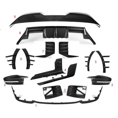 BMW M2 G87 Fibra de carbono delantera parachoques borde del cuerpo Kit lateral falda trasera difusor trasero spoiler