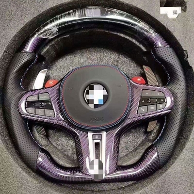 BMW F10 F30 E60 E90 G30 E46 E92 Volante con fibra de carbono y cuero negro