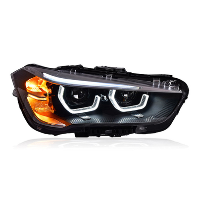 12V ensamblaje de faro de cuchara modificada luz diurna de funcionamiento LED lente láser para BMW X1