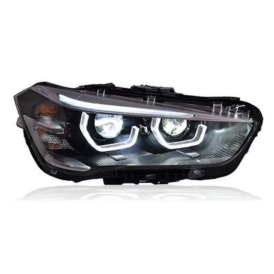 12V ensamblaje de faro de cuchara modificada luz diurna de funcionamiento LED lente láser para BMW X1