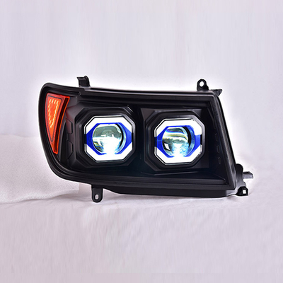 Ensamblaje de faros de luces diurnas de lentes LED modificadas para Toyota Land Cruiser LC100