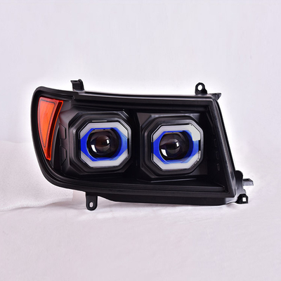 Ensamblaje de faros de luces diurnas de lentes LED modificadas para Toyota Land Cruiser LC100