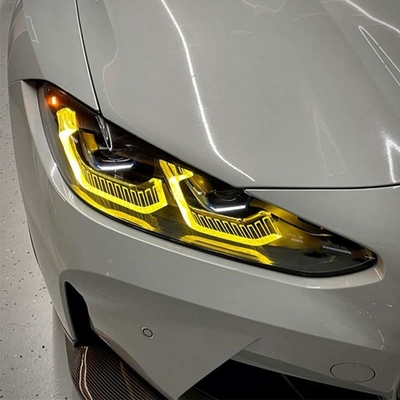 Conjunto de paneles de módulos LED de DRL amarillo limón para BMW M3 G80 M4 G82 Accesorios para automóviles de faros láser