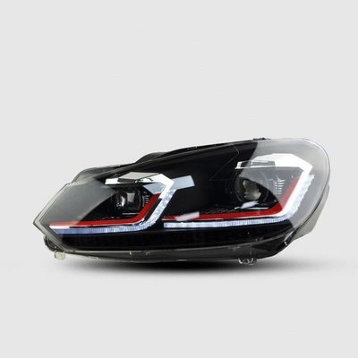 Golf 6 Faros 2009-2012 Proyector LED Lente de señal dinámica Drl Accesorios para automóviles
