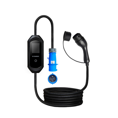 250 V de potencia de entrada máxima Estación de visualización LED de carga de vehículos eléctricos de corriente portátil ajustable tipo 1