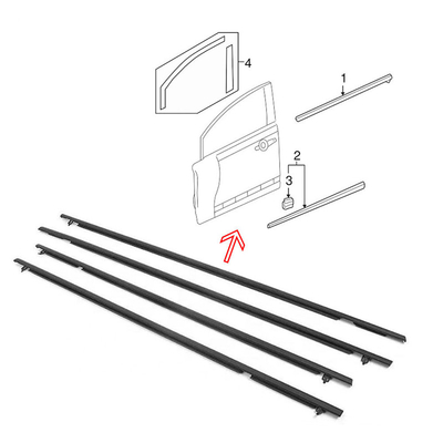 Cinturón de sello de vidrio de ventana de puerta de automóvil duradero para Honda Civic 2006-2011