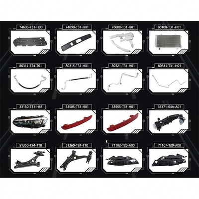 Componentes de aluminio para automóviles Accesorios para Honda Civic 2020 2021 2022 2023 Reparación de propósito