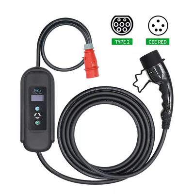 11kW potencia de salida 8A-16A Tipo2 Cable de carga para cargador EV portátil para el hogar